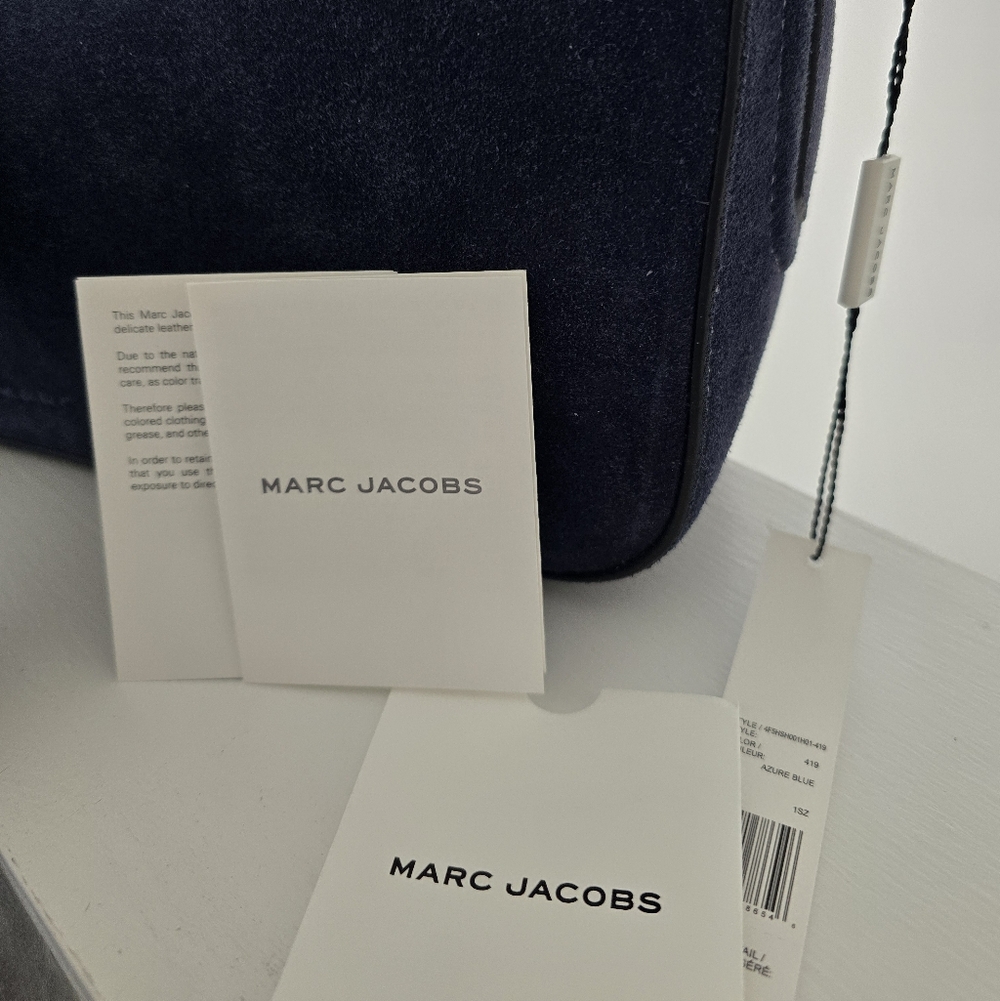 Authentic, New Marc Jacobs Navy Suede Handbag - Picture 13 of 13